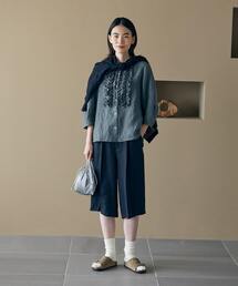 LOISIR | 【2月お気に入り登録ブランド内2位】グランジリネンフリルディテールブラウス(シャツ/ブラウス)