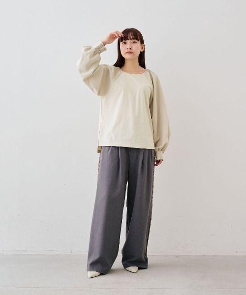 MEDE19F(メデジュウキュウ)の「MEDE19F ブラウススリーブカットソートップス(Tシャツ/カットソー・レディース・ブラック/ブラウン/ベージュ・L/M/LL)」の20枚目の写真