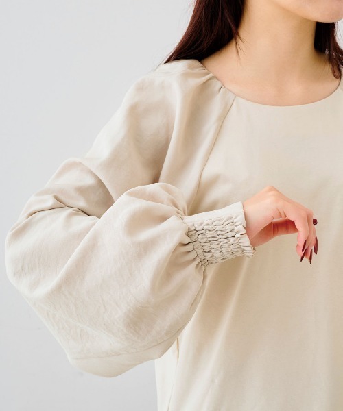 MEDE19F(メデジュウキュウ)の「MEDE19F ブラウススリーブカットソートップス(Tシャツ/カットソー・レディース・ブラック/ブラウン/ベージュ・L/M/LL)」の10枚目の写真