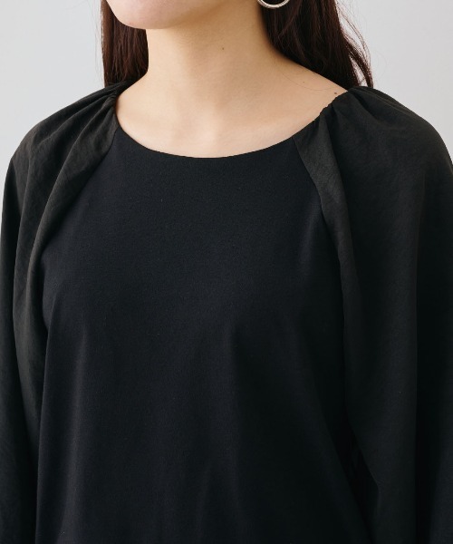 MEDE19F(メデジュウキュウ)の「MEDE19F ブラウススリーブカットソートップス(Tシャツ/カットソー・レディース・ブラック/ブラウン/ベージュ・L/M/LL)」の12枚目の写真