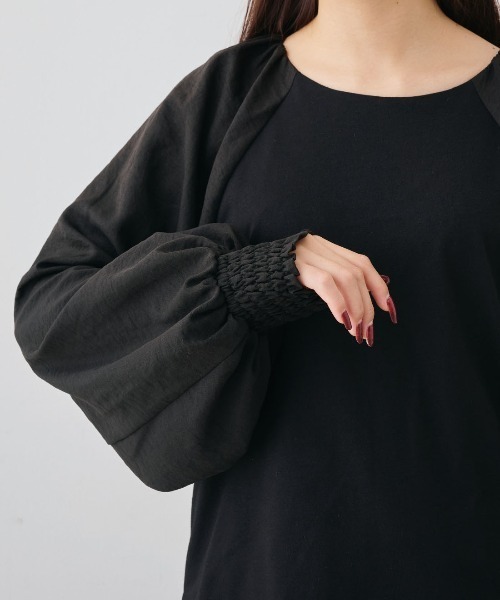 MEDE19F(メデジュウキュウ)の「MEDE19F ブラウススリーブカットソートップス(Tシャツ/カットソー・レディース・ブラック/ブラウン/ベージュ・L/M/LL)」の13枚目の写真