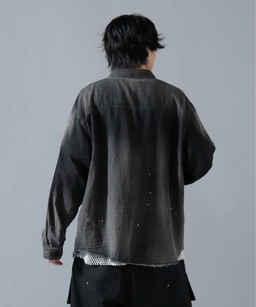 DANKE SCHON（ダンケシェーン）の「DankeSchon/ダンケシェーン/SHEER DENIM SHIRTS（シャツ/ブラウス・メンズ・インディゴブルー/ブラック・L/M）」の4枚目の写真
