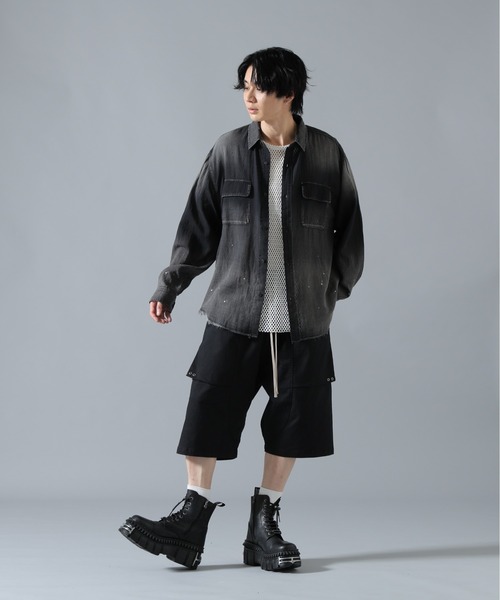 DANKE SCHON（ダンケシェーン）の「DankeSchon/ダンケシェーン/SHEER DENIM SHIRTS（シャツ/ブラウス・メンズ・インディゴブルー/ブラック・L/M）」の7枚目の写真