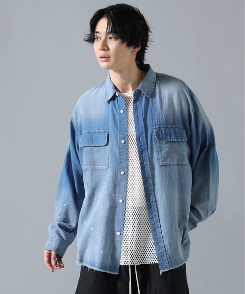 DANKE SCHON（ダンケシェーン）の「DankeSchon/ダンケシェーン/SHEER DENIM SHIRTS（シャツ/ブラウス・メンズ・インディゴブルー/ブラック・L/M）」の9枚目の写真