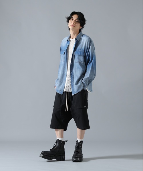 DANKE SCHON（ダンケシェーン）の「DankeSchon/ダンケシェーン/SHEER DENIM SHIRTS（シャツ/ブラウス・メンズ・インディゴブルー/ブラック・L/M）」の14枚目の写真