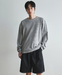 アーバンステッチワッフルTシャツ_MELANGE GRAY(W26TP11)