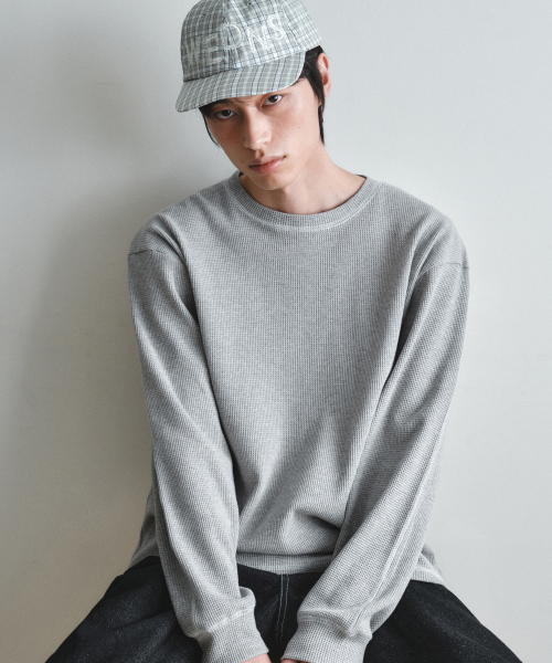 WEDNESDAY OASIS(ウェンズデーオアシス)の「アーバンステッチワッフルTシャツ_MELANGE GRAY(W26TP11)(Tシャツ/カットソー・メンズ・ライトグレー・MEDIUM/LARGE)」の3枚目の写真