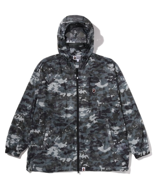A BATHING APE(アベイシングエイプ)の「MULTI PIXEL CAMO MESH HOODIE JACKET(ミリタリージャケット・メンズ・ブラック・X-LARGE/SMALL/MEDIUM/XX-LARGE)」の1枚目の写真