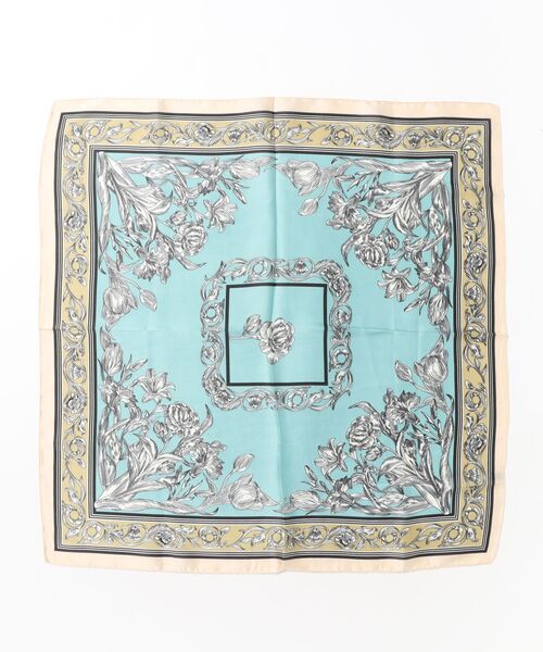 ARTIFICIAL SWEETENER(アーティフィシャル スウィートナー)の「【 ARTIFICIAL SWEETENER 】シルクタッチ フラワー柄 スカーフ(バンダナ/スカーフ・メンズ・エメラルドブルー/ライトブルー/グリーン・FREE)」の13枚目の写真