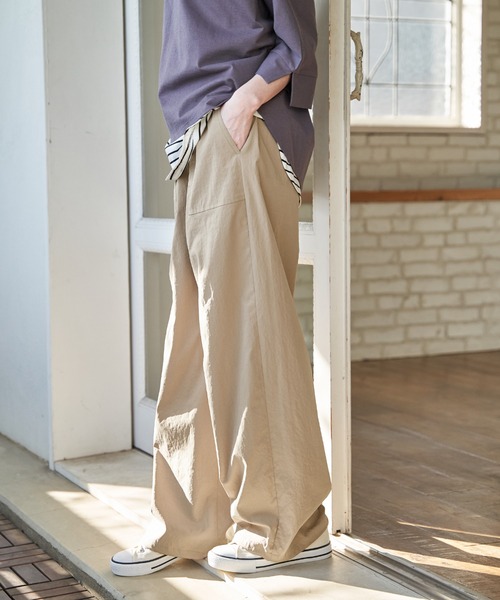 ikka（イッカ）の「【接触冷感／速乾】ドライテックチノベイカーパンツ（カーゴパンツ・レディース・オリーブ/ベージュ/ネイビー・S/L/M）」の5枚目の写真