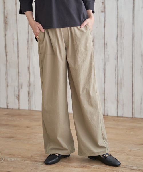 ikka（イッカ）の「【接触冷感／速乾】ドライテックチノベイカーパンツ（カーゴパンツ・レディース・オリーブ/ベージュ/ネイビー・S/L/M）」の9枚目の写真