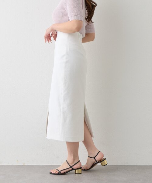 La boutique BonBon（ラブティックボンボン）の「【好感度UP・3サイズ展開】ドライオックスナロースカート2（スカート・レディース・サックスブルー/ネイビー/ライトグレー/ホワイト・38/36/34）」の21枚目の写真