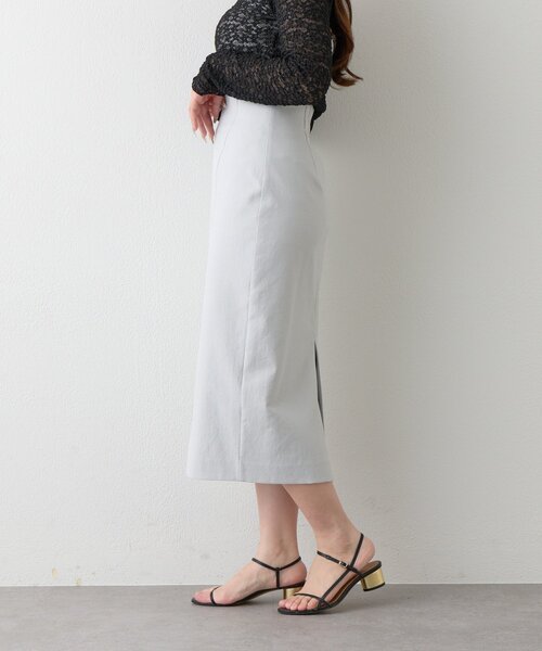 La boutique BonBon（ラブティックボンボン）の「【好感度UP・3サイズ展開】ドライオックスナロースカート2（スカート・レディース・サックスブルー/ネイビー/ライトグレー/ホワイト・38/36/34）」の9枚目の写真