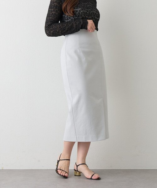 La boutique BonBon（ラブティックボンボン）の「【好感度UP・3サイズ展開】ドライオックスナロースカート2（スカート・レディース・サックスブルー/ネイビー/ライトグレー/ホワイト・38/36/34）」の11枚目の写真