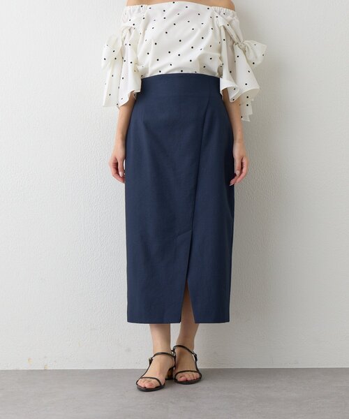 La boutique BonBon（ラブティックボンボン）の「【好感度UP・3サイズ展開】ドライオックスナロースカート2（スカート・レディース・サックスブルー/ネイビー/ライトグレー/ホワイト・38/36/34）」の16枚目の写真