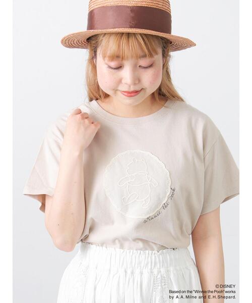 Samansa Mos2（サマンサ モスモス）の「【Disney】くまのプーさんﾚｰｽﾓﾁｰﾌTｼｬﾂ（Tシャツ/カットソー・レディース・オフホワイト/ブラック/ベージュ・F）」の5枚目の写真