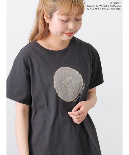 Samansa Mos2（サマンサ モスモス）の「【Disney】くまのプーさんﾚｰｽﾓﾁｰﾌTｼｬﾂ（Tシャツ/カットソー・レディース・オフホワイト/ブラック/ベージュ・F）」の11枚目の写真