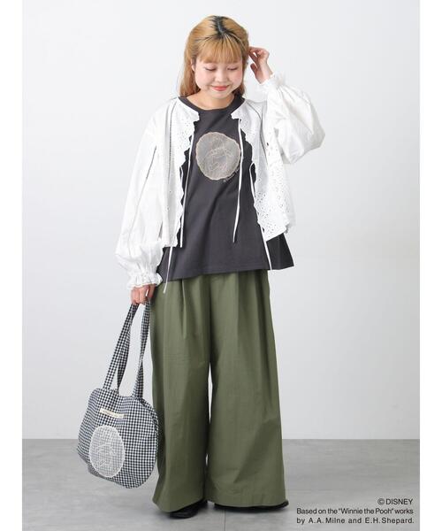 Samansa Mos2（サマンサ モスモス）の「【Disney】くまのプーさんﾚｰｽﾓﾁｰﾌTｼｬﾂ（Tシャツ/カットソー・レディース・オフホワイト/ブラック/ベージュ・F）」の15枚目の写真