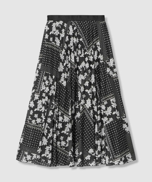ANAYI（アナイ）の「【セットアップ対応商品】ドットパッチワークプリントプリーツ スカート（スカート・レディース・ブラック・36/34/38）」の3枚目の写真