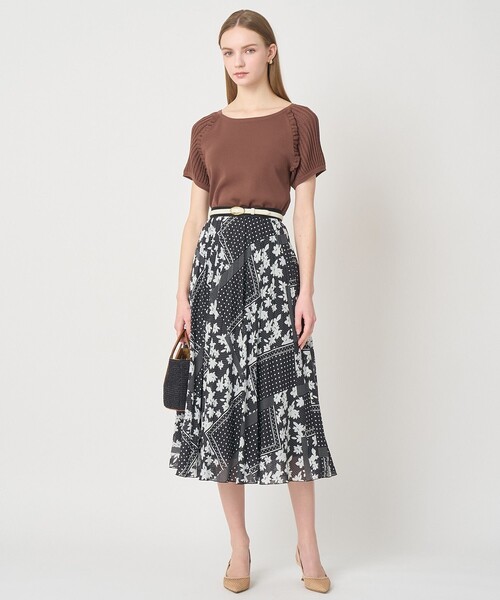 ANAYI（アナイ）の「【セットアップ対応商品】ドットパッチワークプリントプリーツ スカート（スカート・レディース・ブラック・36/34/38）」の9枚目の写真