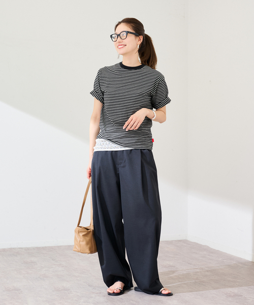 FRAMeWORK(フレームワーク)の「Healthknit/ヘルスニット classic border cn ss(Tシャツ/カットソー・レディース・ブラック/パープル・FREE)」の3枚目の写真