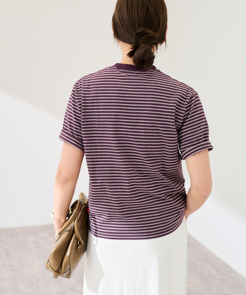 FRAMeWORK(フレームワーク)の「Healthknit/ヘルスニット classic border cn ss(Tシャツ/カットソー・レディース・ブラック/パープル・FREE)」の21枚目の写真
