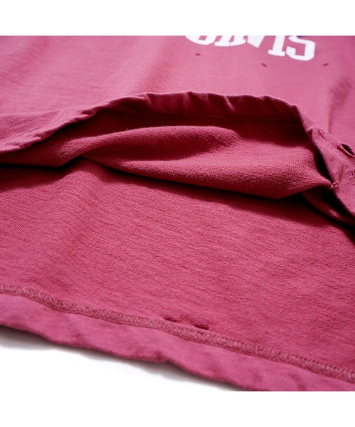 BEN DAVIS(ベンデイビス)の「DAMAGE MID CREW/微起毛 スウェットTシャツ ダメージ加工 古着ライク 半袖スウェット ユニセックス(Tシャツ/カットソー・メンズ・ホワイト/レッド/ブラック/ブルー・MEDIUM/LARGE/X-LARGE)」の5枚目の写真