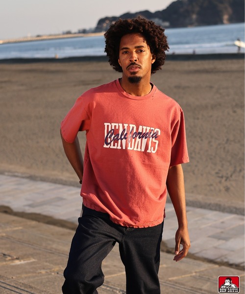 BEN DAVIS(ベンデイビス)の「DAMAGE MID CREW/微起毛 スウェットTシャツ ダメージ加工 古着ライク 半袖スウェット ユニセックス(Tシャツ/カットソー・メンズ・ホワイト/レッド/ブラック/ブルー・MEDIUM/LARGE/X-LARGE)」の13枚目の写真
