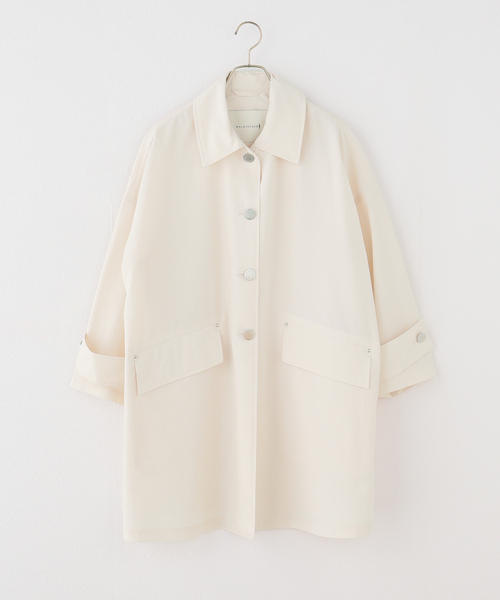 IENA（イエナ）の「MACKINTOSH/マッキントッシュ HUMBIE MB コート L261HI1158ALKL（ステンカラーコート・レディース・ホワイト/ブラック・38/36）」の2枚目の写真