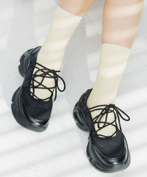 RETRO GIRL(レトロガール)の「リブソックス(ソックス/靴下・レディース・イエロー/ライトグレー/ピンク/ブラック/オフホワイト/ブルー・ONE SIZE)」の10枚目の写真