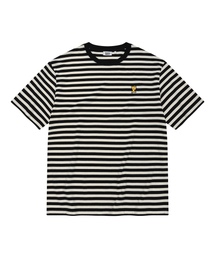 ベーシックストライプ半袖Tシャツブラック