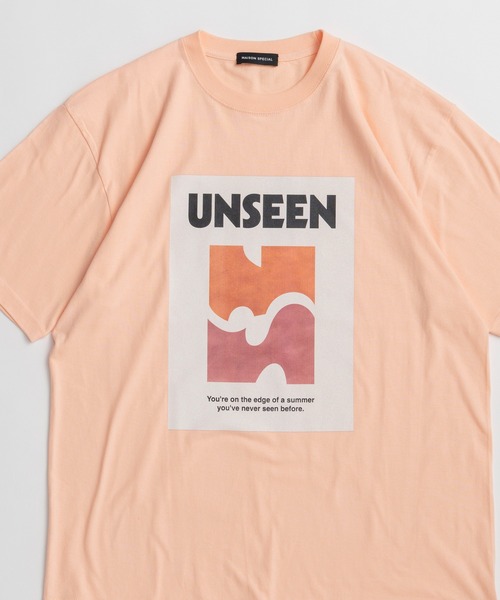 MAISON SPECIAL(メゾンスペシャル)の「UNSEEN Print T-Shirt/UNSEENプリントTシャツ(Tシャツ/カットソー・レディース・コーラルピンク/クリーム/チャコールグレー・FREE)」の10枚目の写真
