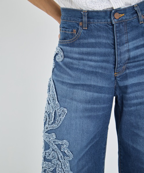 TAAKK(ターク)の「【TAAKK/ターク】Denim Pants(刺繍)/デニムワイドパンツ(デニムパンツ・レディース・インディゴブルー/マルチ・1/2)」の18枚目の写真