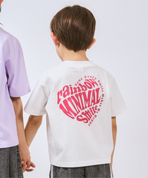 minimal | 【プチプラ】【綿100%】バックハート・ドーナツプリント半袖Tシャツ(Tシャツ/カットソー)