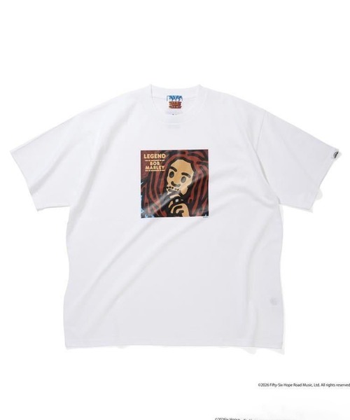CITY COUNTRY CITY(シティーカントリーシティー)の「BOB MARLEY COTTON T-SHIRT(Tシャツ/カットソー・メンズ・ブラック/ホワイト・MEDIUM/SMALL)」の2枚目の写真