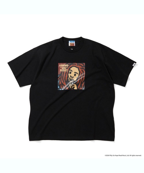 CITY COUNTRY CITY(シティーカントリーシティー)の「BOB MARLEY COTTON T-SHIRT(Tシャツ/カットソー・メンズ・ブラック/ホワイト・MEDIUM/SMALL)」の1枚目の写真