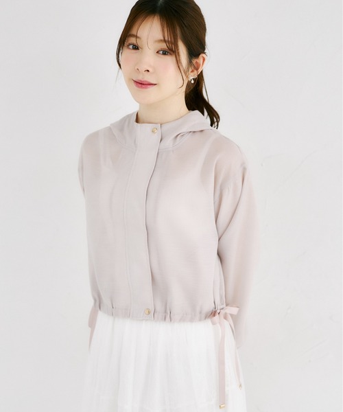 tocco closet(トッコ クローゼット)の「サイドリボン付きシアーブルゾンパーカー(パーカー・レディース・オフホワイト/グレイッシュベージュ/グレー系その他・M)」の21枚目の写真