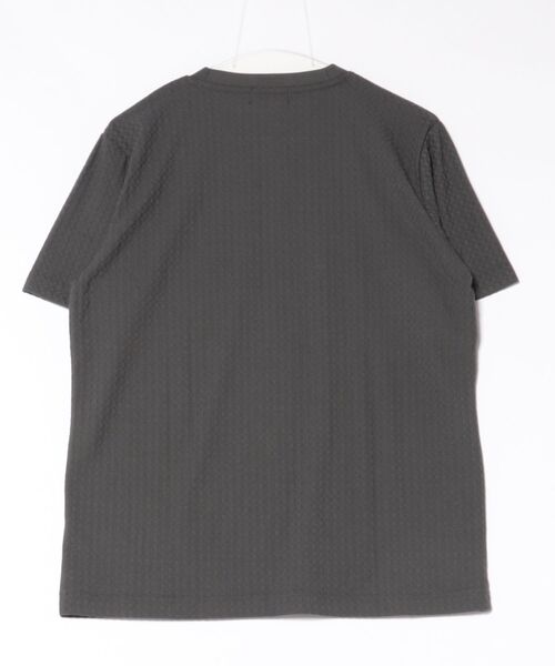 TAKA-Q(タカキュー)の「【綿混】タカキュー 市松 ジャガード Vネック 半袖 Tシャツ(Tシャツ/カットソー・メンズ・グレー系その他2/ホワイト・MEDIUM/LARGE/X-LARGE)」の3枚目の写真