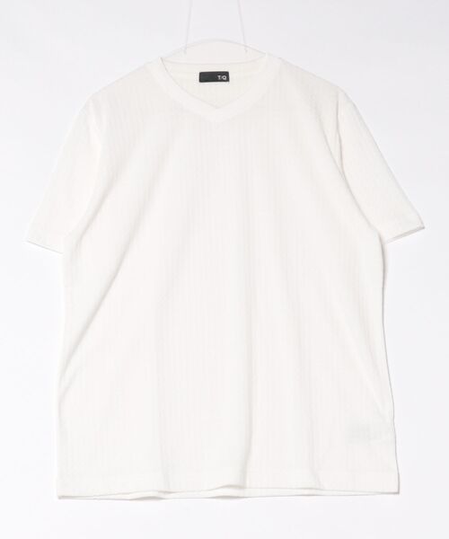 TAKA-Q(タカキュー)の「【綿混】タカキュー 市松 ジャガード Vネック 半袖 Tシャツ(Tシャツ/カットソー・メンズ・グレー系その他2/ホワイト・MEDIUM/LARGE/X-LARGE)」の22枚目の写真