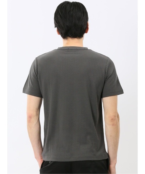 TAKA-Q(タカキュー)の「【綿混】タカキュー 市松 ジャガード Vネック 半袖 Tシャツ(Tシャツ/カットソー・メンズ・グレー系その他2/ホワイト・MEDIUM/LARGE/X-LARGE)」の20枚目の写真