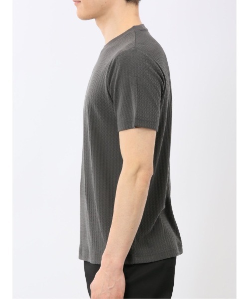 TAKA-Q(タカキュー)の「【綿混】タカキュー 市松 ジャガード Vネック 半袖 Tシャツ(Tシャツ/カットソー・メンズ・グレー系その他2/ホワイト・MEDIUM/LARGE/X-LARGE)」の16枚目の写真