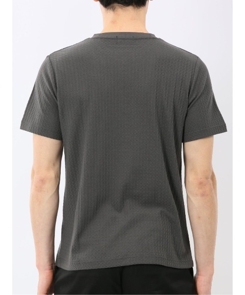 TAKA-Q(タカキュー)の「【綿混】タカキュー 市松 ジャガード Vネック 半袖 Tシャツ(Tシャツ/カットソー・メンズ・グレー系その他2/ホワイト・MEDIUM/LARGE/X-LARGE)」の15枚目の写真