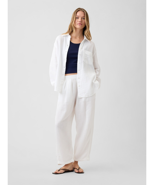 GAP(ギャップ)の「ガーゼ オーバーサイズシャツ 長袖(シャツ/ブラウス・レディース・ブラック/ホワイト/ブラウン・XXS/L/M/S/XS)」の11枚目の写真