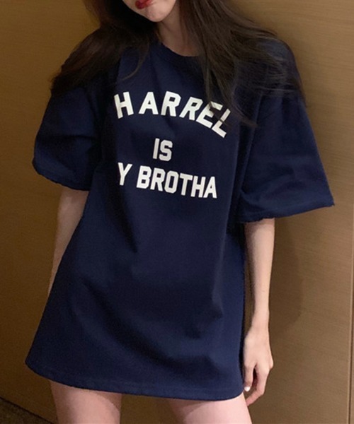SallyLunn(サリーラン)の「【デイリーに活躍するロゴT♪】フロントロゴプリントビッグTシャツ(Tシャツ/カットソー・レディース・ネイビー/ホワイト/ピンク/グレー・MEDIUM/LARGE/FREE)」の10枚目の写真