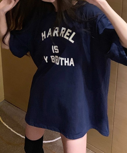 SallyLunn(サリーラン)の「【デイリーに活躍するロゴT♪】フロントロゴプリントビッグTシャツ(Tシャツ/カットソー・レディース・ネイビー/ホワイト/ピンク/グレー・MEDIUM/LARGE/FREE)」の12枚目の写真