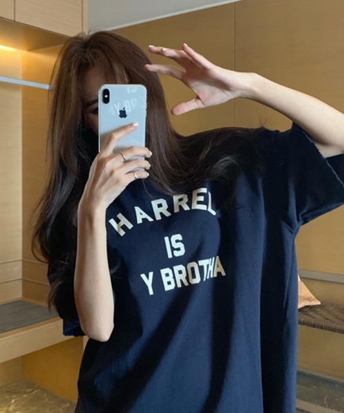SallyLunn(サリーラン)の「【デイリーに活躍するロゴT♪】フロントロゴプリントビッグTシャツ(Tシャツ/カットソー・レディース・ネイビー/ホワイト/ピンク/グレー・MEDIUM/LARGE/FREE)」の15枚目の写真