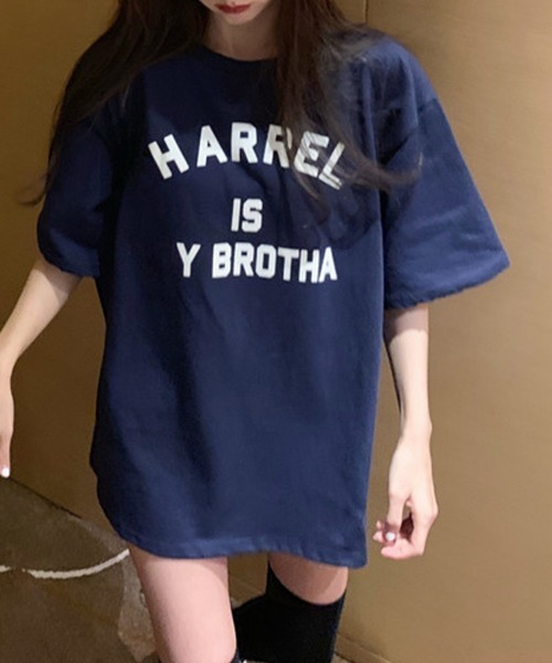 SallyLunn(サリーラン)の「【デイリーに活躍するロゴT♪】フロントロゴプリントビッグTシャツ(Tシャツ/カットソー・レディース・ネイビー/ホワイト/ピンク/グレー・MEDIUM/LARGE/FREE)」の17枚目の写真