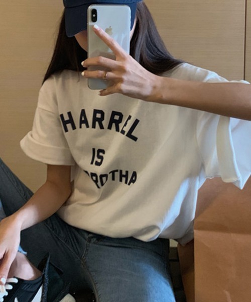 SallyLunn(サリーラン)の「【デイリーに活躍するロゴT♪】フロントロゴプリントビッグTシャツ(Tシャツ/カットソー・レディース・ネイビー/ホワイト/ピンク/グレー・MEDIUM/LARGE/FREE)」の22枚目の写真