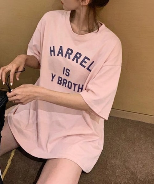SallyLunn(サリーラン)の「【デイリーに活躍するロゴT♪】フロントロゴプリントビッグTシャツ(Tシャツ/カットソー・レディース・ネイビー/ホワイト/ピンク/グレー・MEDIUM/LARGE/FREE)」の18枚目の写真