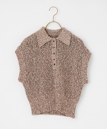 MAISON DE L'ALLURE（メゾンドゥラリュール）の「[MAISON DE L'ALLURE/メゾンドゥラリュール] フレンチスリーブ メッシュ ポロニット（ニット/セーター）」